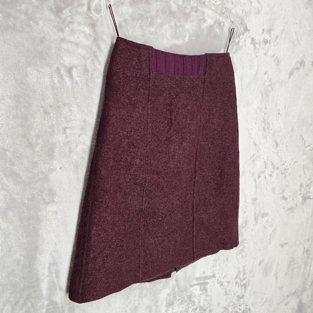 Philosophy Wrap Skirt Women 2 Burgundy Virgin Wool Equestrian Academia Preppy - Picture 16 of 16